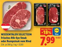 Lidl Wiesentaler selection frisches rib-eye steak oder rumpsteak vom rind Angebot