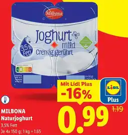 Lidl Milbona Naturjoghurt Angebot