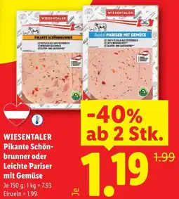 Lidl Wiesentaler pikante schön- brunner oder leichte pariser mit gemüse Angebot