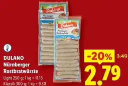 Lidl Dulano Nürnberger Rostbratwurste Angebot
