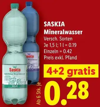 Lidl Saskia Mineralwasser Angebot