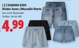 Lidl Esmara kids Kinder Jeans-/Musselin Shorts Angebot