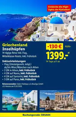 Lidl Griechenland Inselhüpfen Angebot
