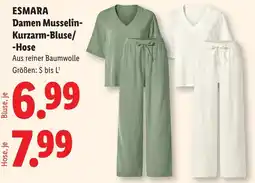 Lidl Esmara Damen Musselin- Kurzarm-Bluse/ -Hose Angebot