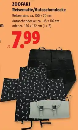 Lidl Zoofari Reisematte/Autoschondecke Angebot