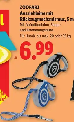 Lidl Zoofari Ausziehleine mit Rückzugmechanismus Angebot