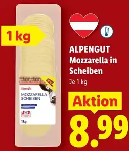 Lidl Alpengut mozzarella in scheiben Angebot