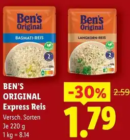 Lidl Ben's original express reis Angebot