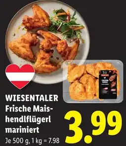 Lidl Wiesentaler frische mais- hendlflügerl mariniert Angebot