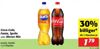 Nah&Frisch Coca-Cola, Fanta, Sprite oder Mezzo Mix Angebot