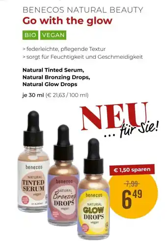 Natural tinted serum, natural bronzing drops, natural glow drops