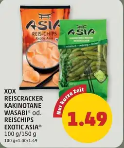 PENNY Xox reiscracker kakinotane wasabi od. reischips exotic asia Angebot