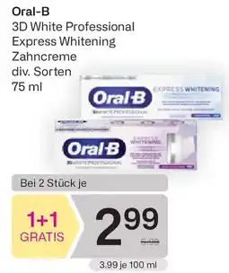 Bipa Oral-B 3D White Professional Express Whitening Zahncreme Angebot