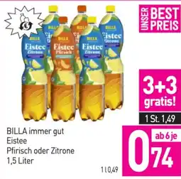 Sutterlüty Billa immer gut eistee pfirisch oder zitrone Angebot