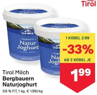 MPreis Tirol Milch Bergbauern Naturjoghurt Angebot