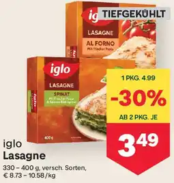 MPreis Iglo Lasagne Angebot