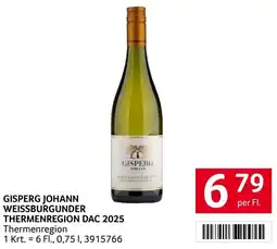 Transgourmet Gisperg johann weissburgunder thermenregion dac 2025 Angebot
