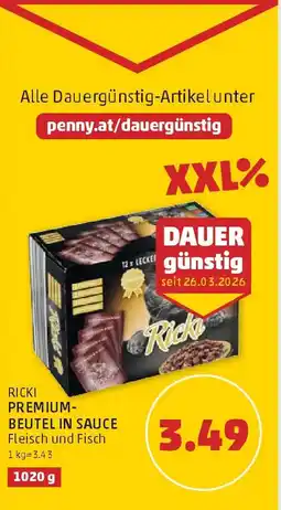 PENNY Ricki premium- beutel in sauce fleisch und fisch Angebot