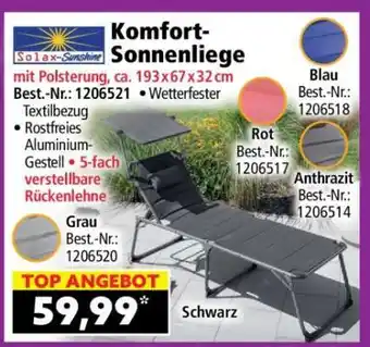 Solax-Sunshine Komfort-Sonnenliege