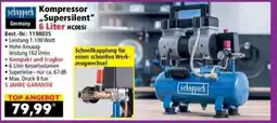 Norma Scheppach Kompressor „Supersilent“ 6 Liter HC08Si Angebot