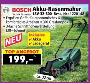 BOSCH Akku-Rasenmäher 18V-32-300