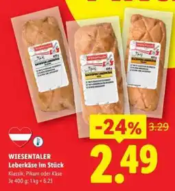 Lidl WIESENTALER Leberkäse im Stück Angebot