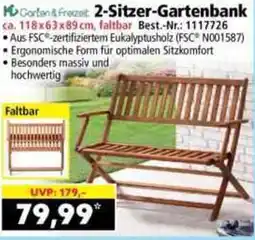 Norma Gorfen & freizeit: 2-sitzer-gartenbank Angebot
