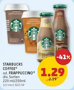 PENNY Starbucks coffee od. frappuccino Angebot