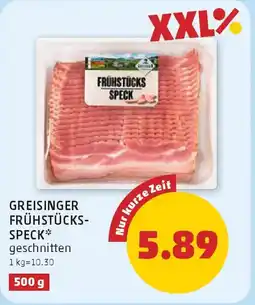 PENNY Greisinger frühstücks- speck geschnitten Angebot
