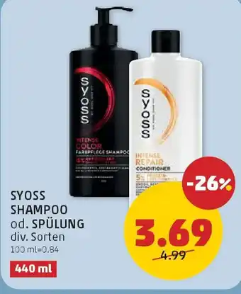 PENNY Syoss shampoo od. spülung Angebot