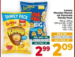Billa Lorenz monster munch od. pommels family pack Angebot