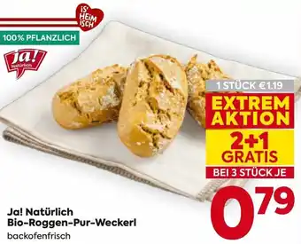 Billa Ja! natürlich bio-roggen-pur-weckerl Angebot