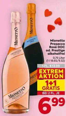 Billa Mionetto prosecco rosé doc od. prestige alkoholfrei Angebot