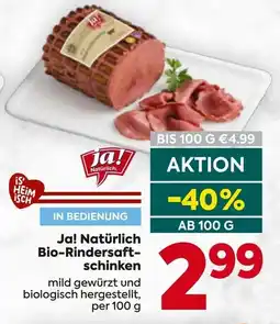 Billa Ja! Natürlich Bio-Rindersaft- schinken Angebot