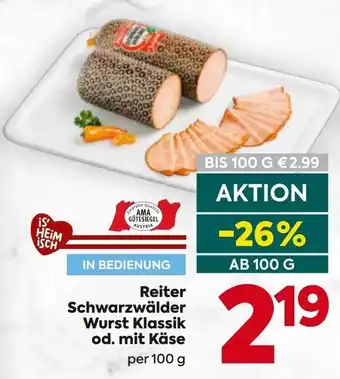 Billa Reiter schwarzwälder wurst klassik od. mit käse Angebot