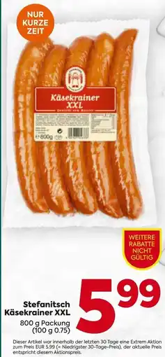 Billa Stefanitsch Käsekrainer XXL Angebot