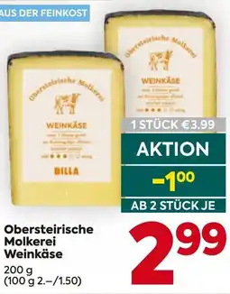 Billa Obersteirische Molkerei Weinkäse Angebot