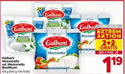 Billa Galbani mozzarella od. mozzarella basilikum Angebot