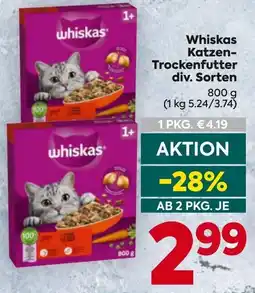 Billa Whiskas Katzen- Trockenfutter Angebot