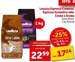 Interspar Lavazza espresso cremoso, espresso aroma crema e aroma tico oder Angebot
