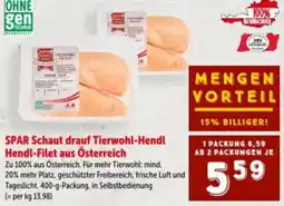 Interspar Spar schaut drauf tierwohl-hendl hendl-filet aus österreich Angebot