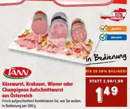 Interspar Käsewurst, krakauer, wiener oder champignon aufschnittwurst aus österreich Angebot