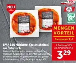 Interspar Spar bbq maishendl keulenschnitzel aus österreich Angebot