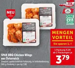 Interspar Spar bbq chicken wings aus österreich Angebot