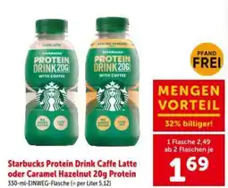 Interspar Starbucks protein drink caffe latte oder caramel hazelnut Angebot