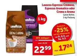Interspar Lavazza Espresso Cremoso, Espresso Aromatico oder Crema e Aroma Angebot
