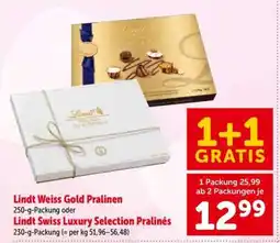 Interspar Lindt Weiss Gold Pralinen oder Lindt Swiss Luxury Selection Pralinés Angebot