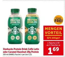 Interspar Starbucks Protein Drink Caffe Latte oder Caramel Hazelnut 20g Protein Angebot