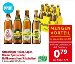Interspar Ottakringer Helles, Lager, Wiener Spezial oder Nullkomma Josef Alkoholfrei Angebot