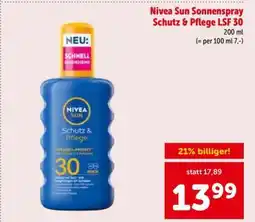 Interspar Nivea Sun Sonnenspray Schutz & Pflege LSF 30 Angebot